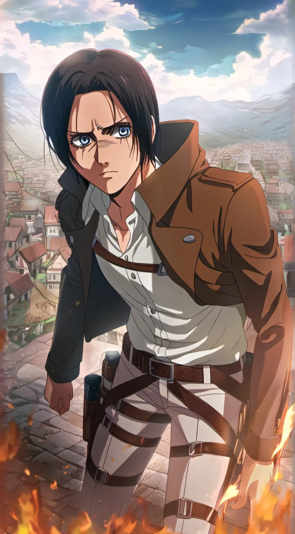 ai character: Eren Yeager background
