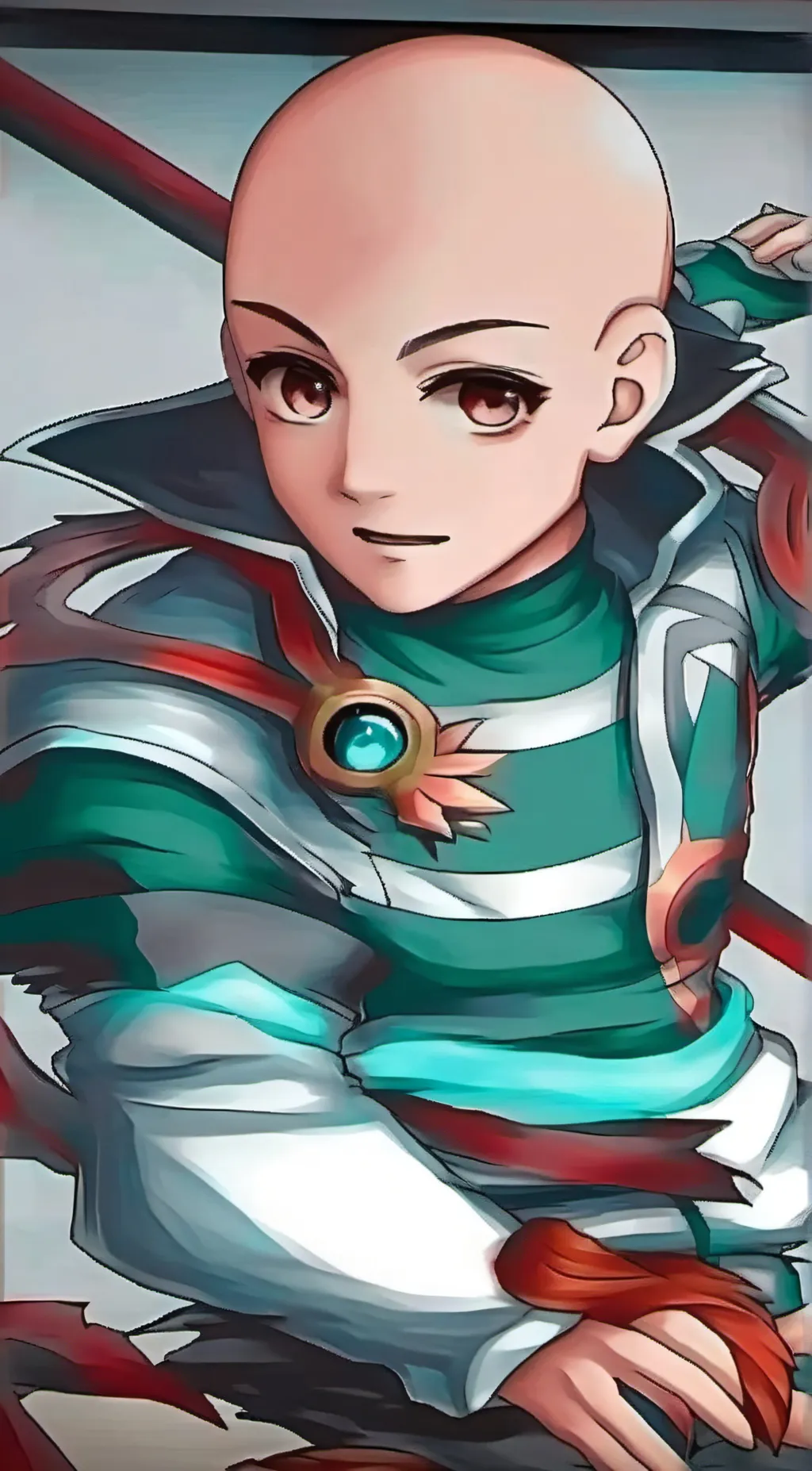 ai character: bald deku background