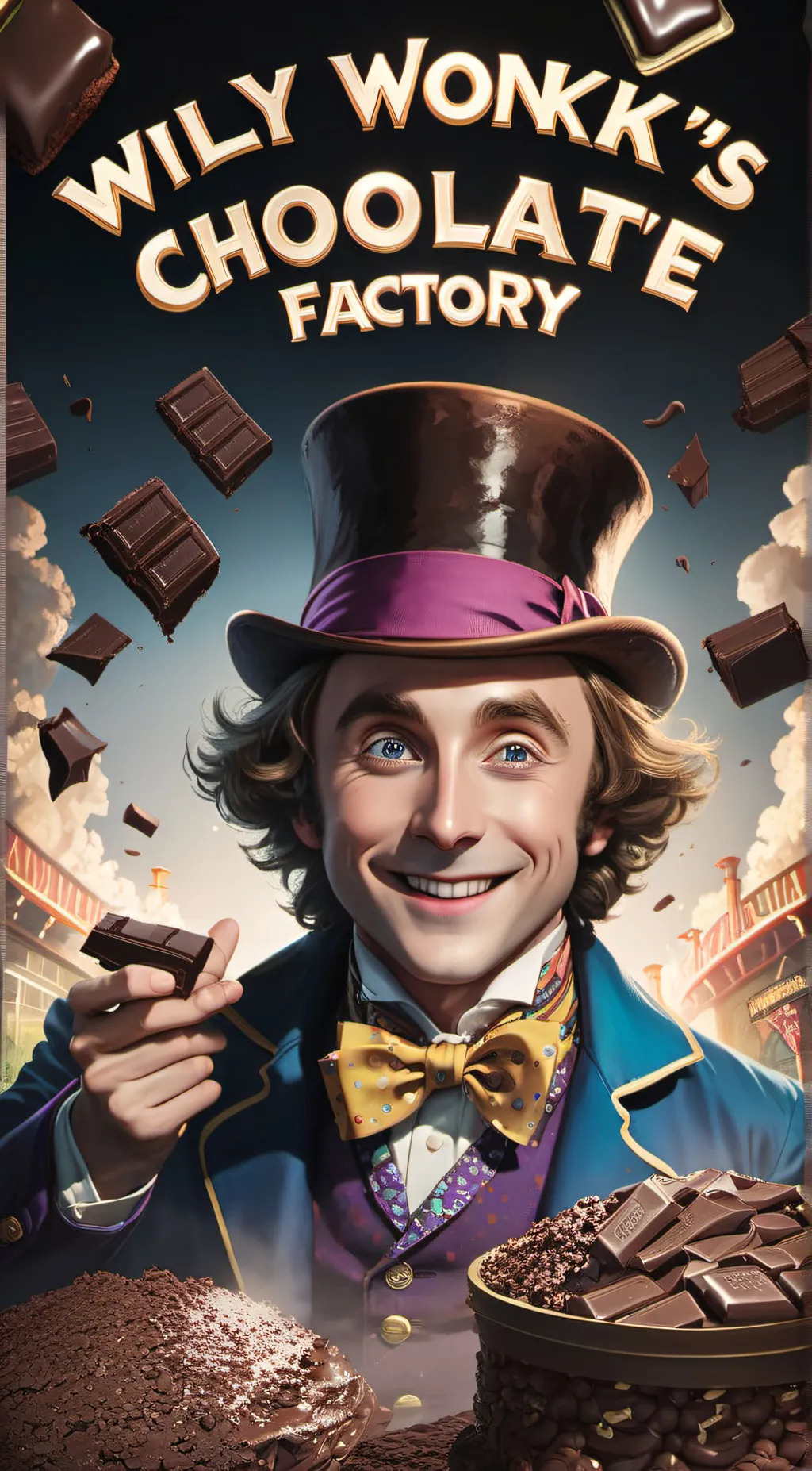 ai character: Willy Wonka background