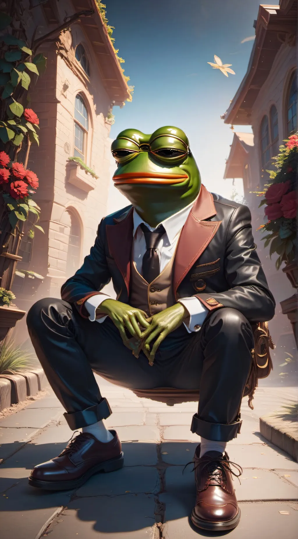 ai character: Pepe the Frog background
