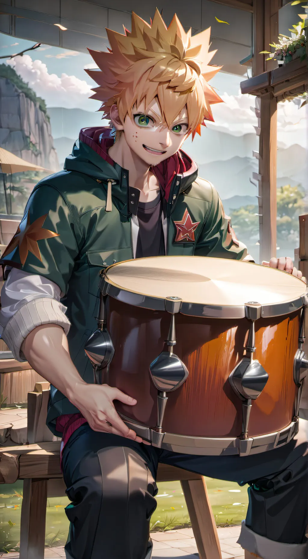 ai character: bakugo  background