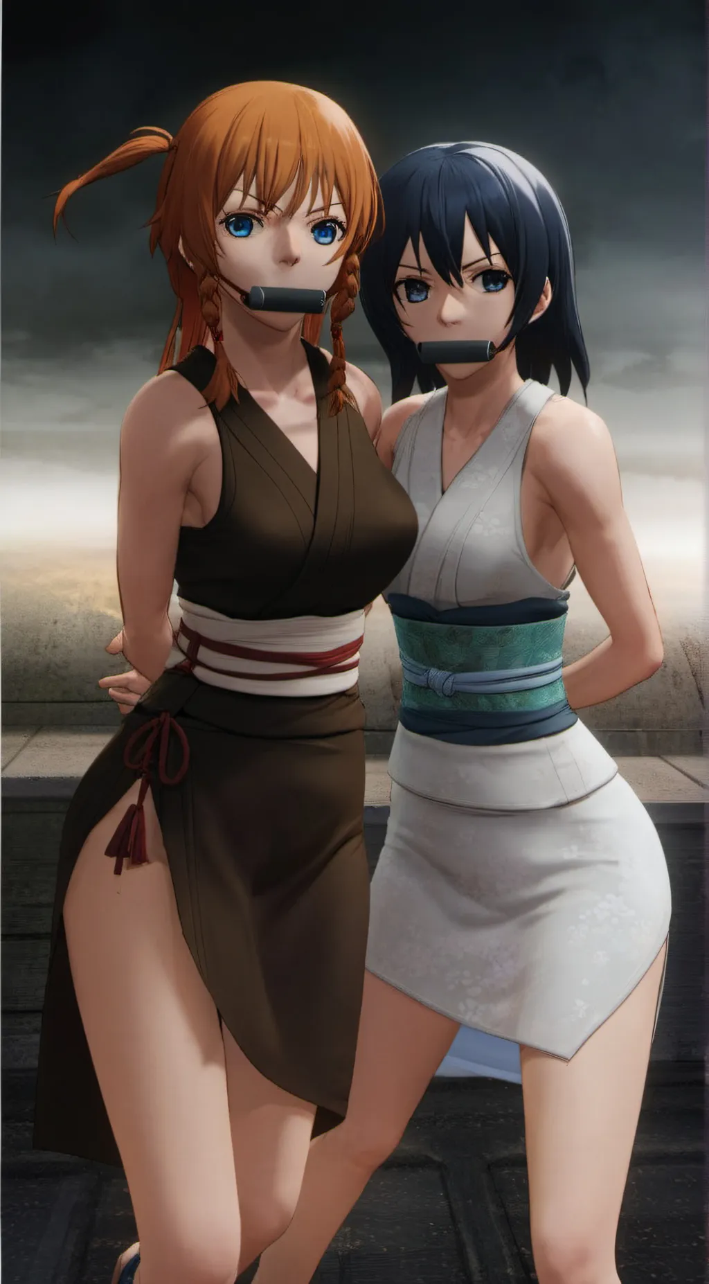 ai character: Nami &Robin background