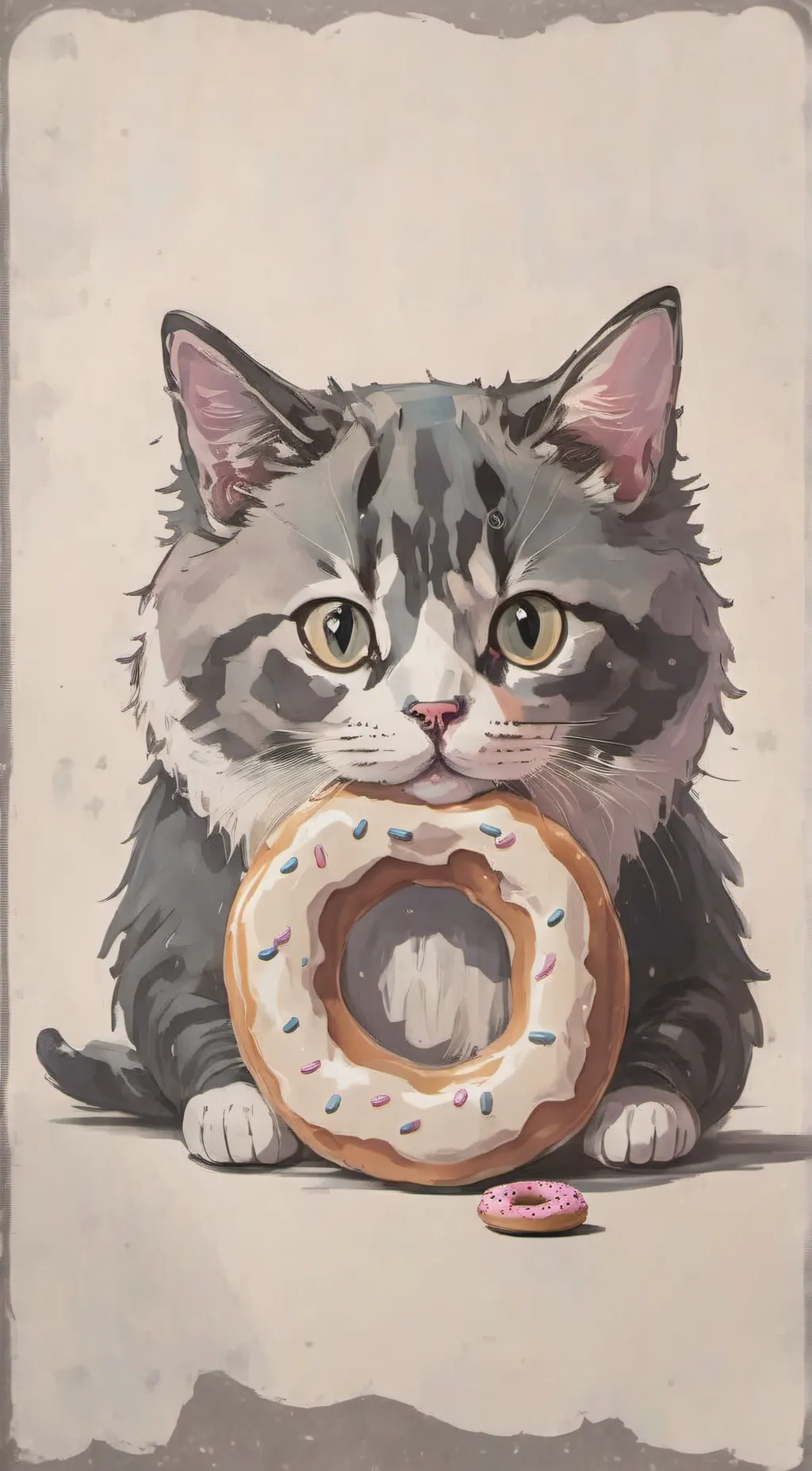 ai character: Polygon donut background