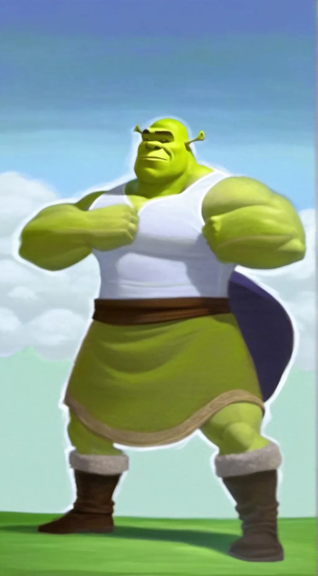 ai character: Buff Shrek background