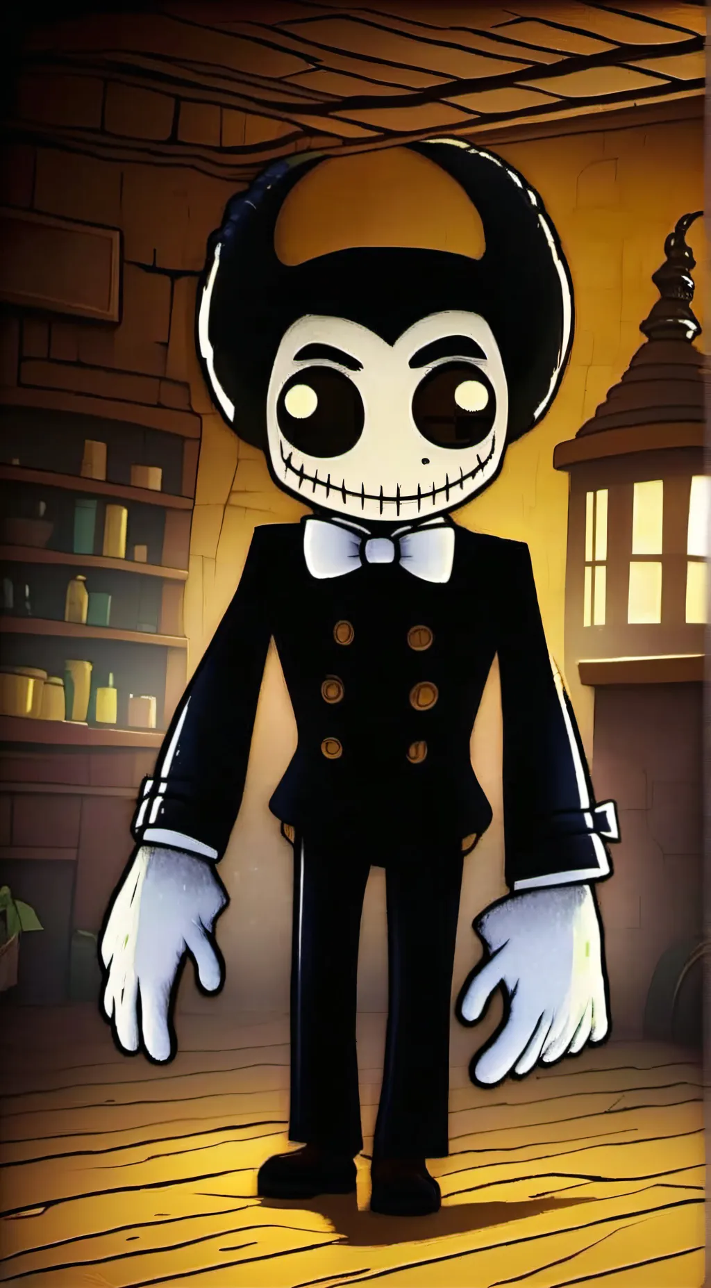 ai character: Bendy and the gang background