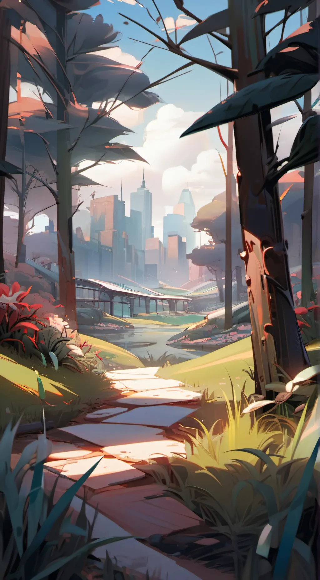 ai character: grass background