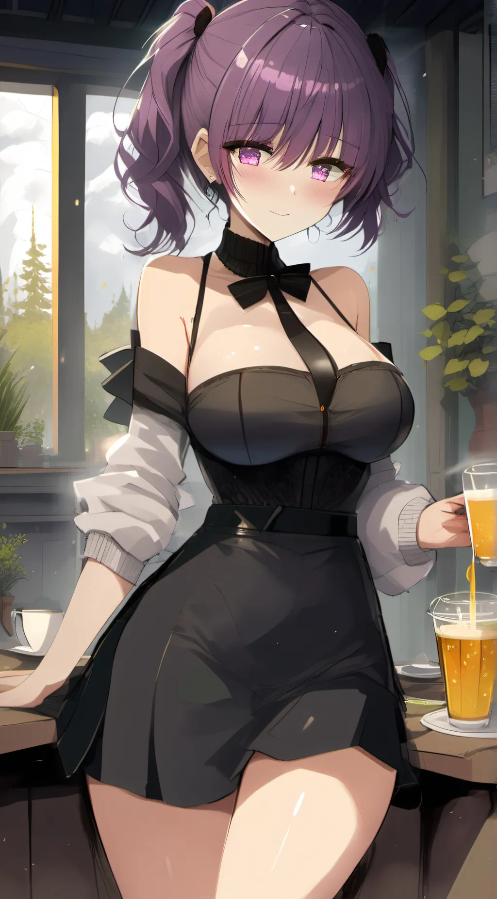 ai character: violet background