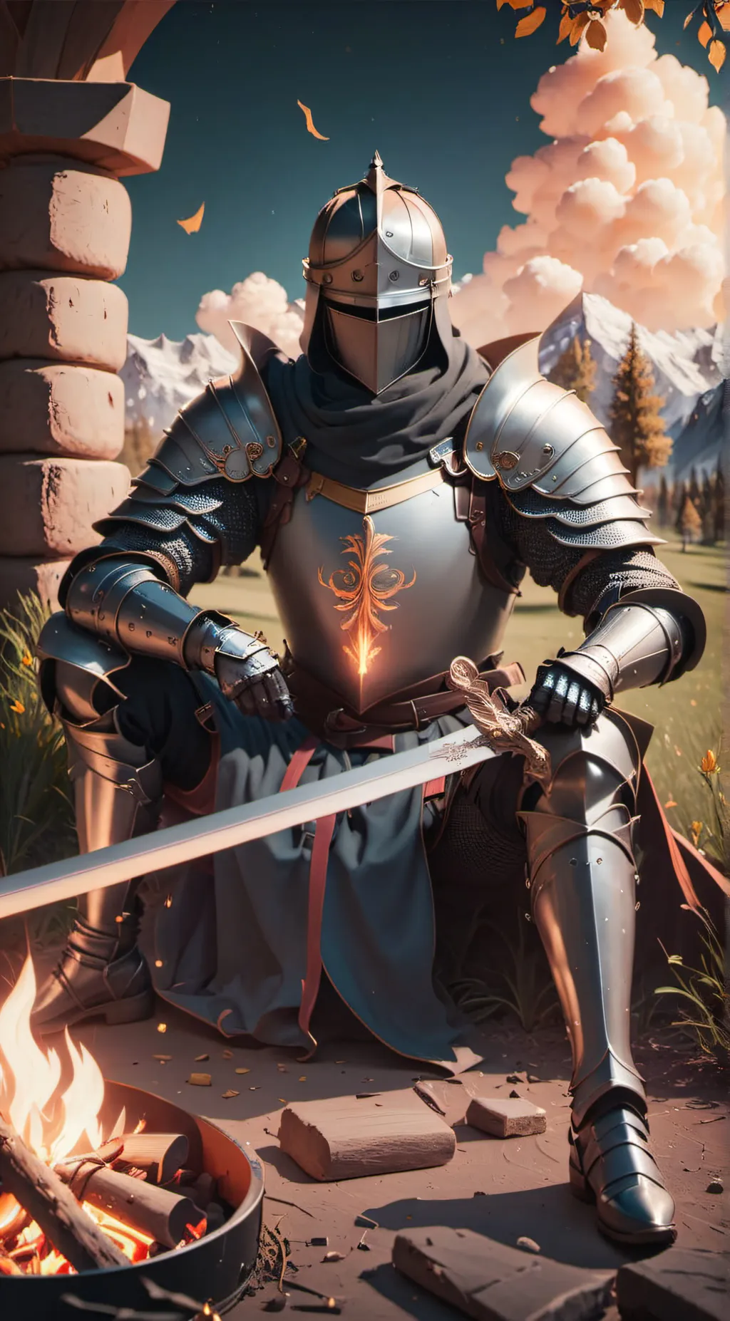 ai character: Campfire Knight background