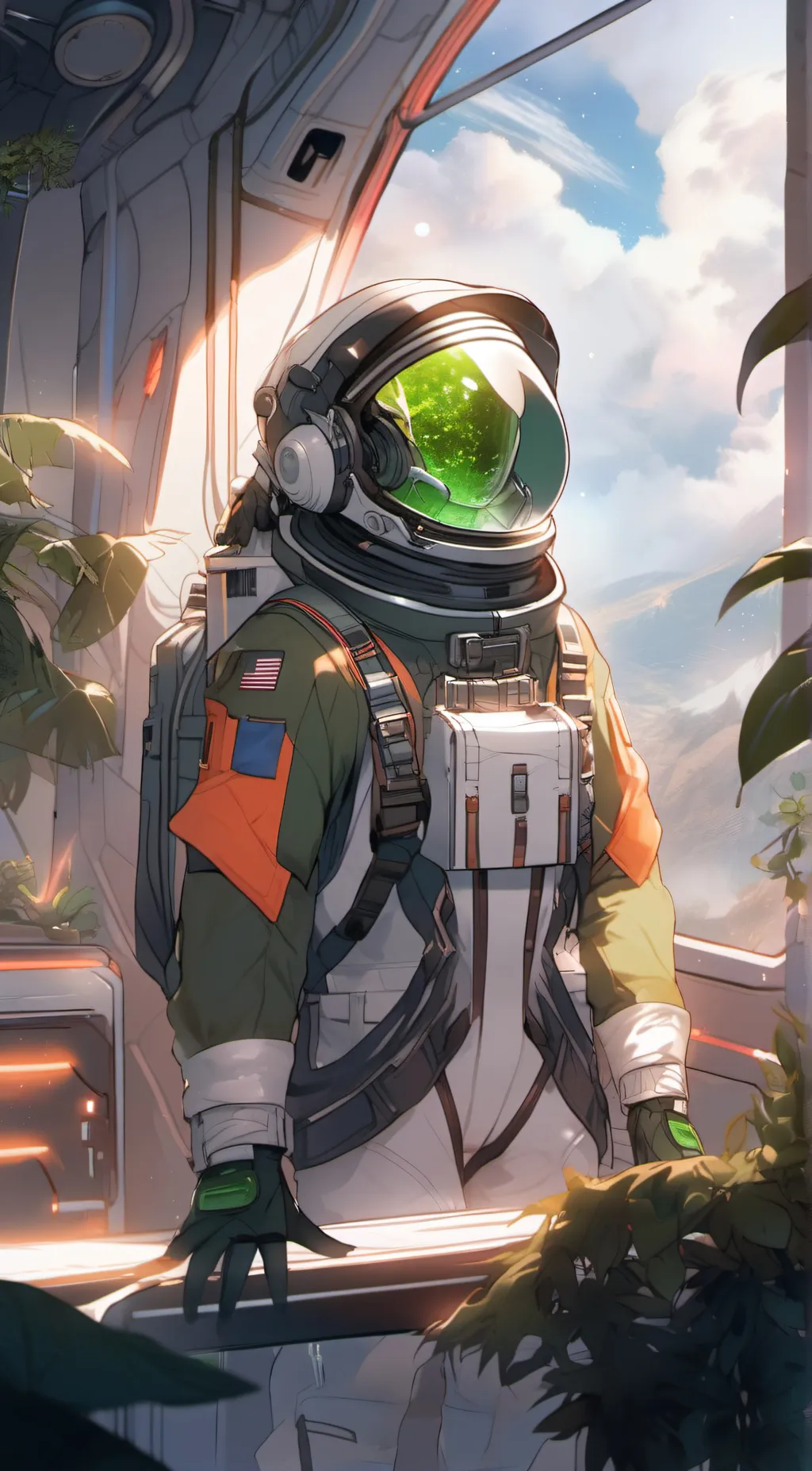ai character: Green background