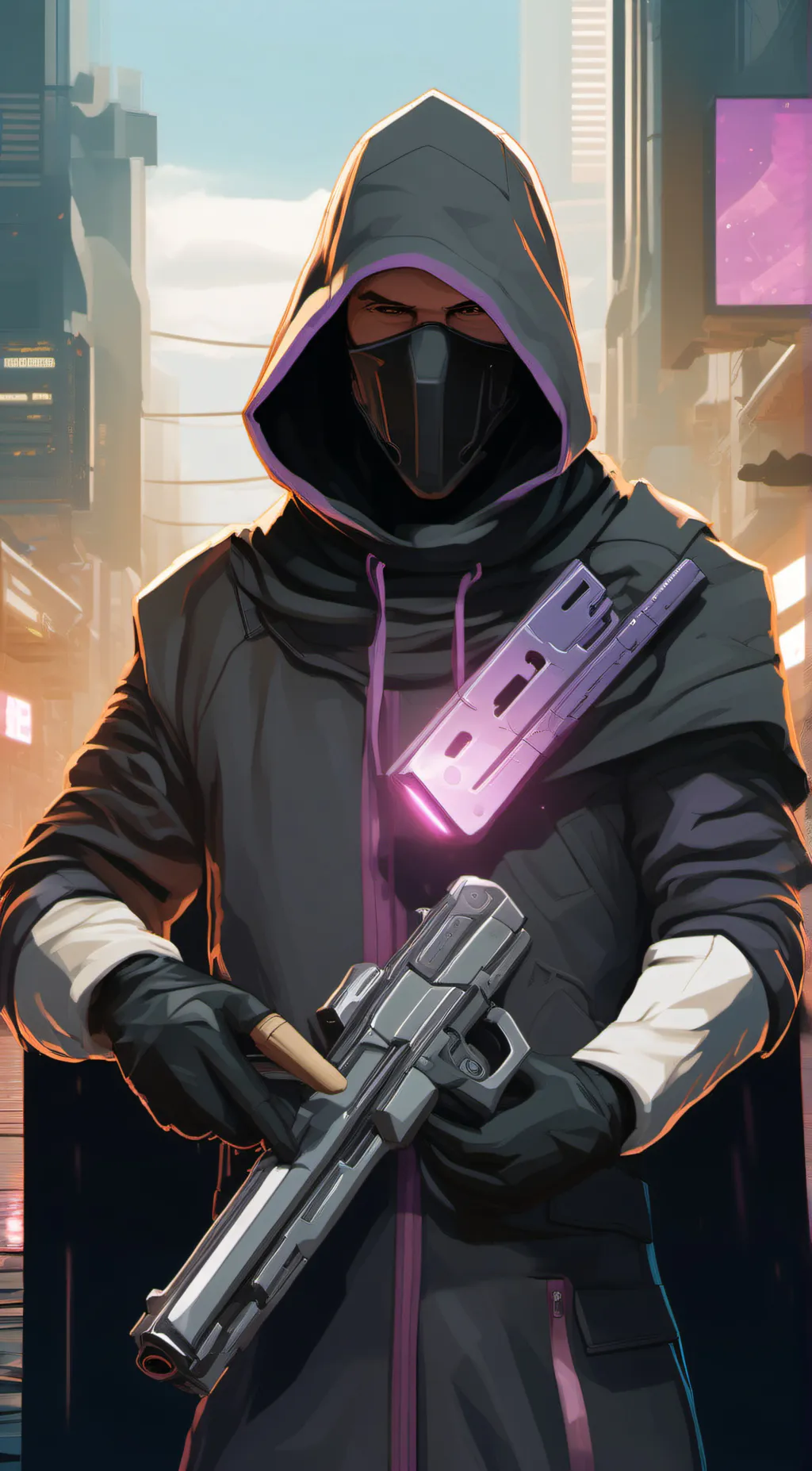 ai character: squid game guard  background
