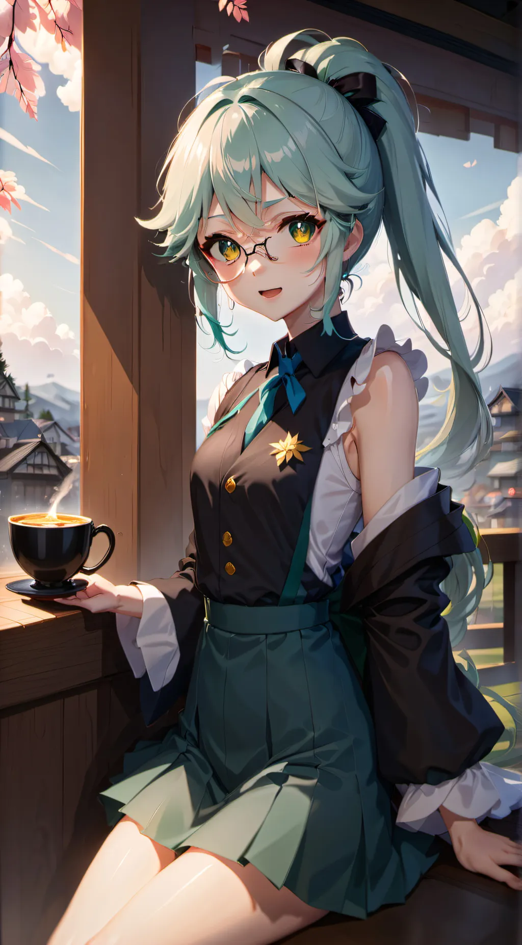 ai character: demon slayer Xmas  background