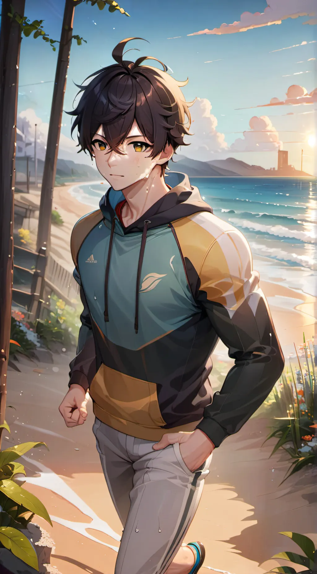 ai character: Ocean background