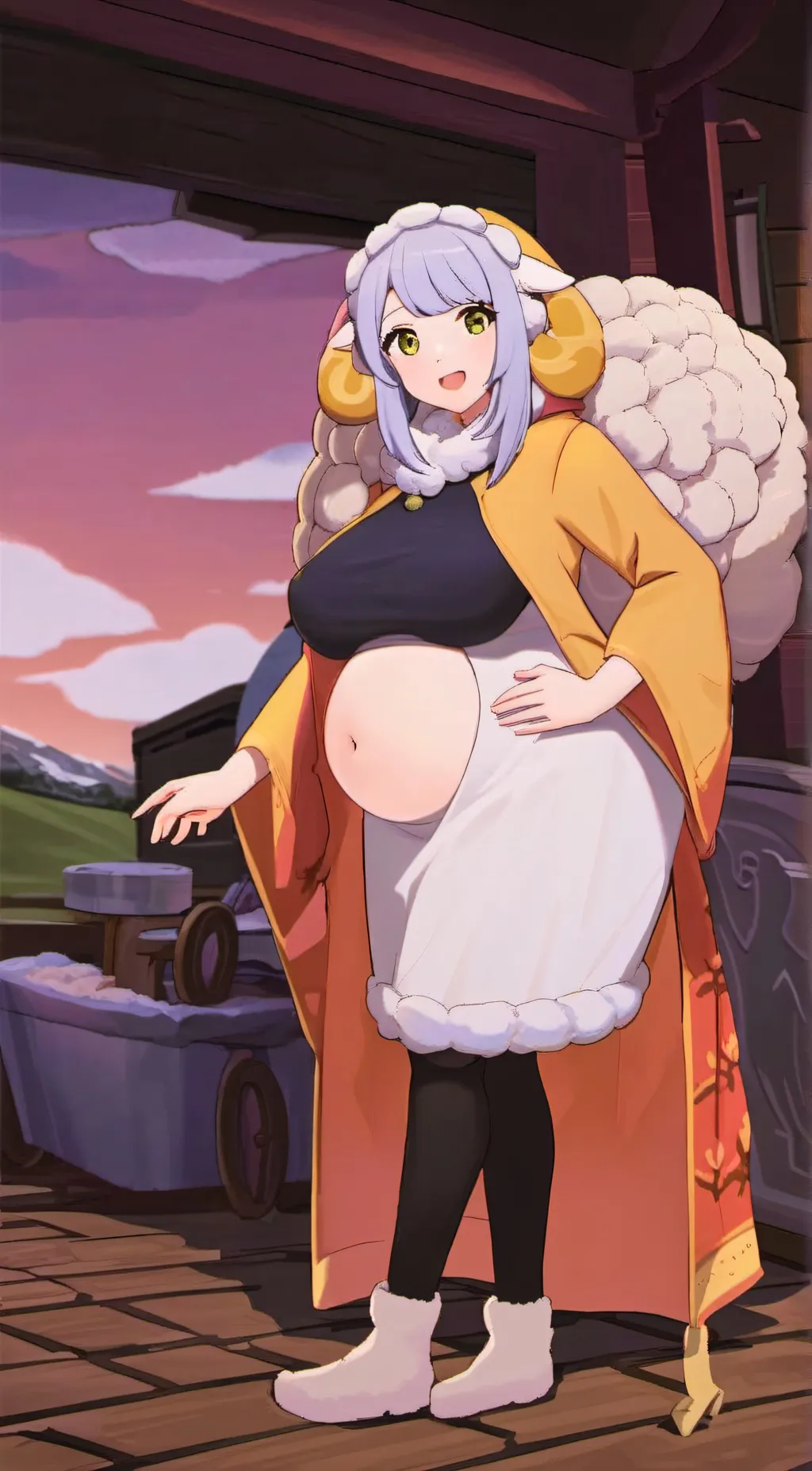 ai character: adriana sheep background