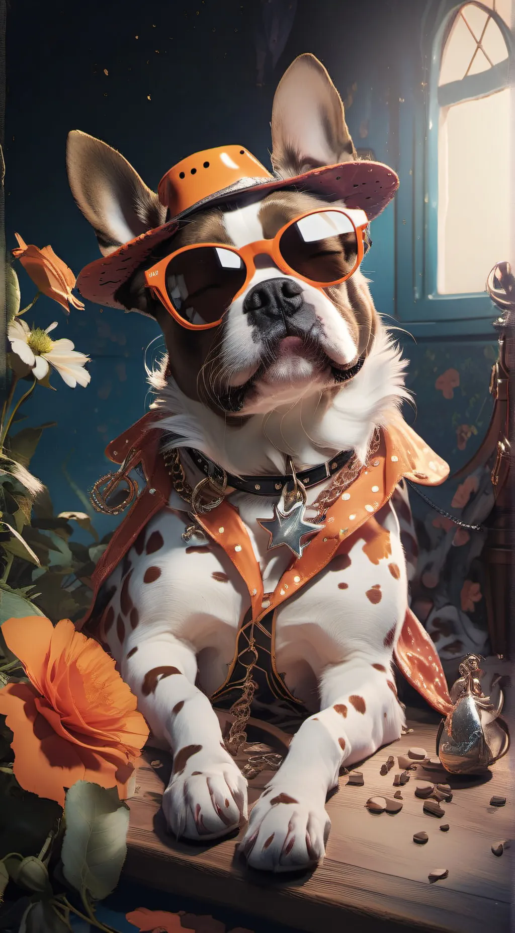 ai character: dog day background
