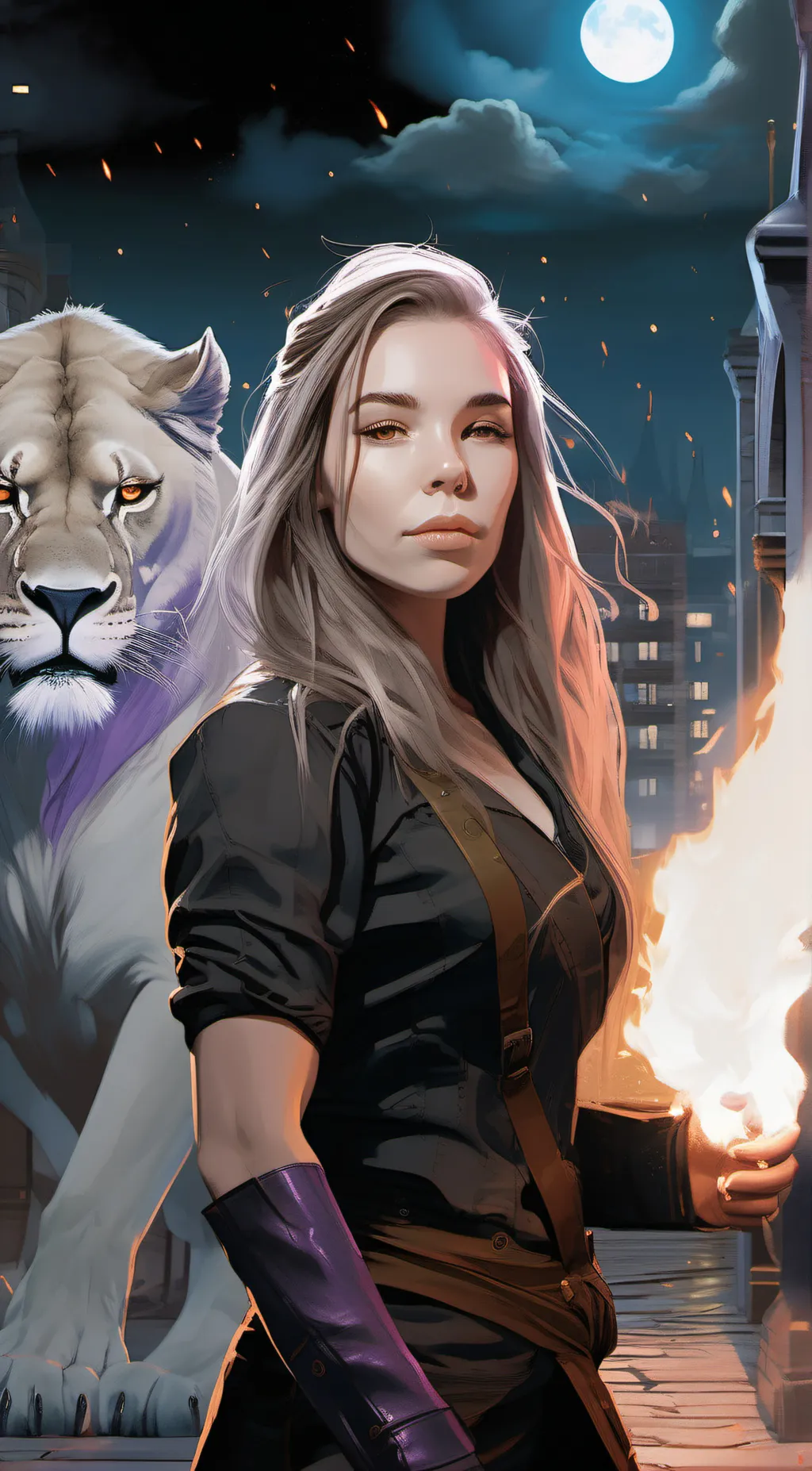 ai character: Moonlit background
