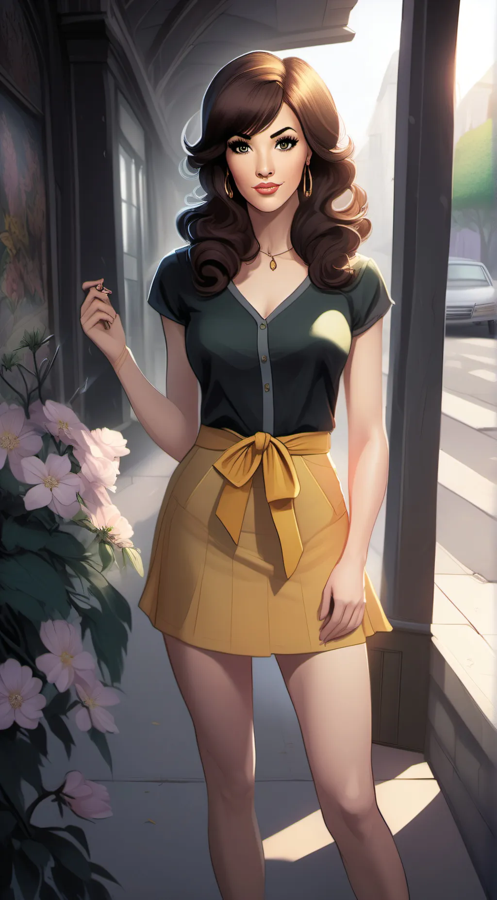 ai character: April O'Neil  background