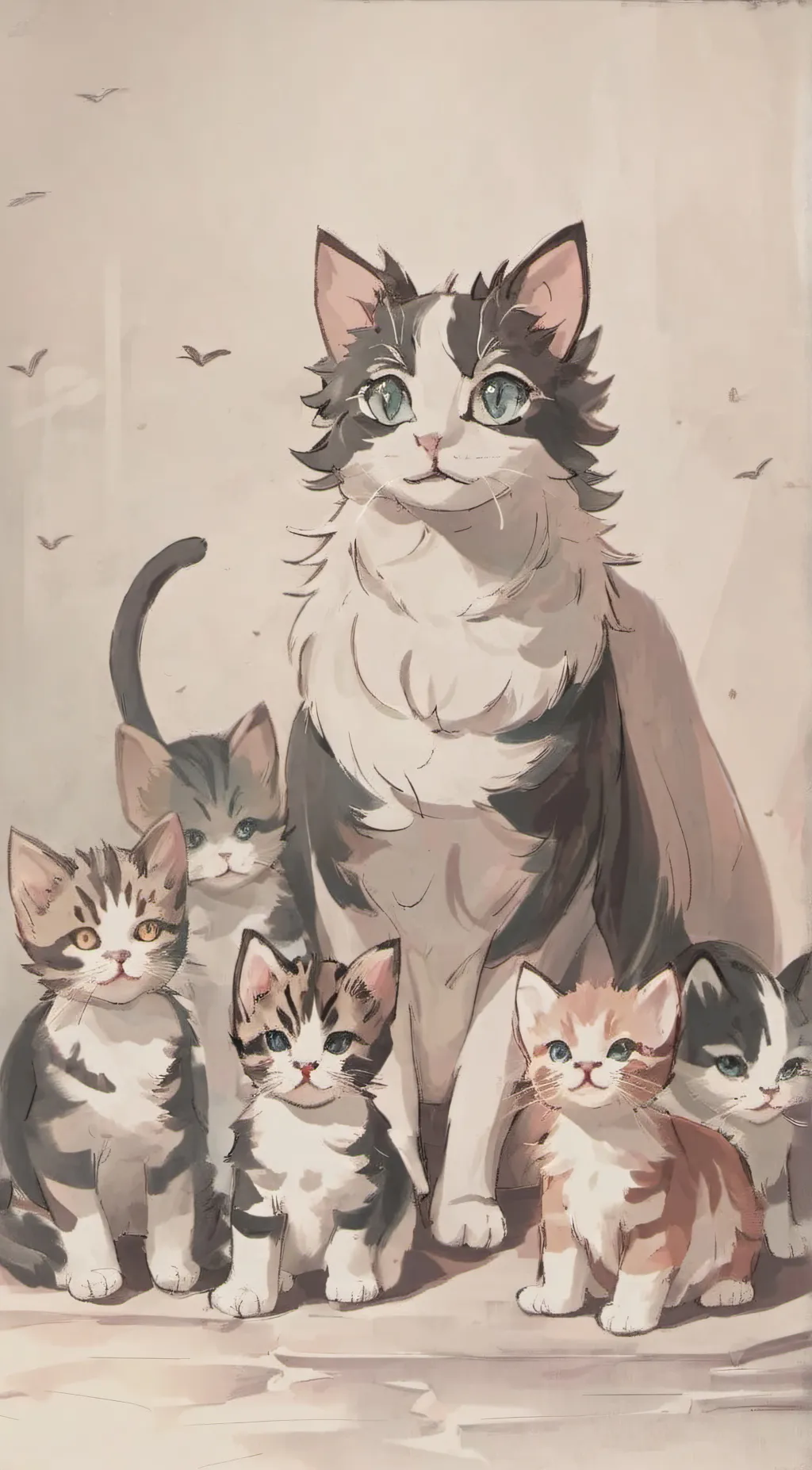 ai character: mama cat background