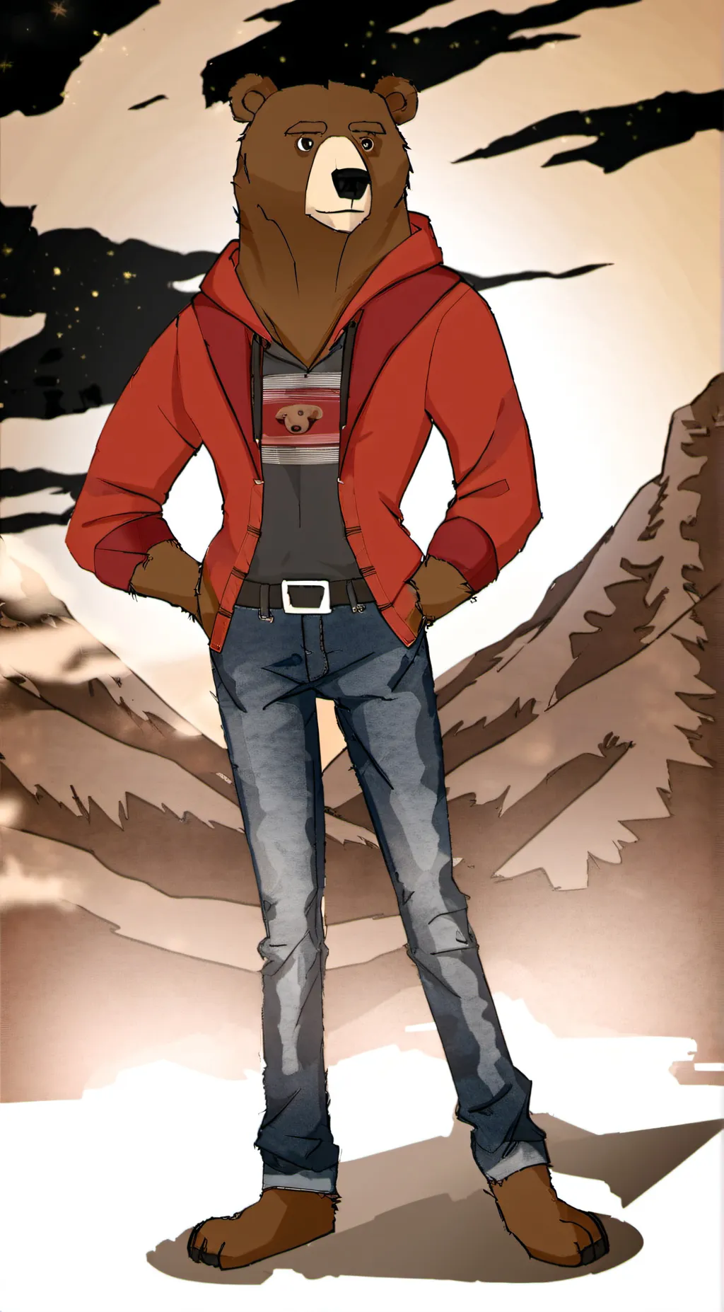 ai character: Grizzy background