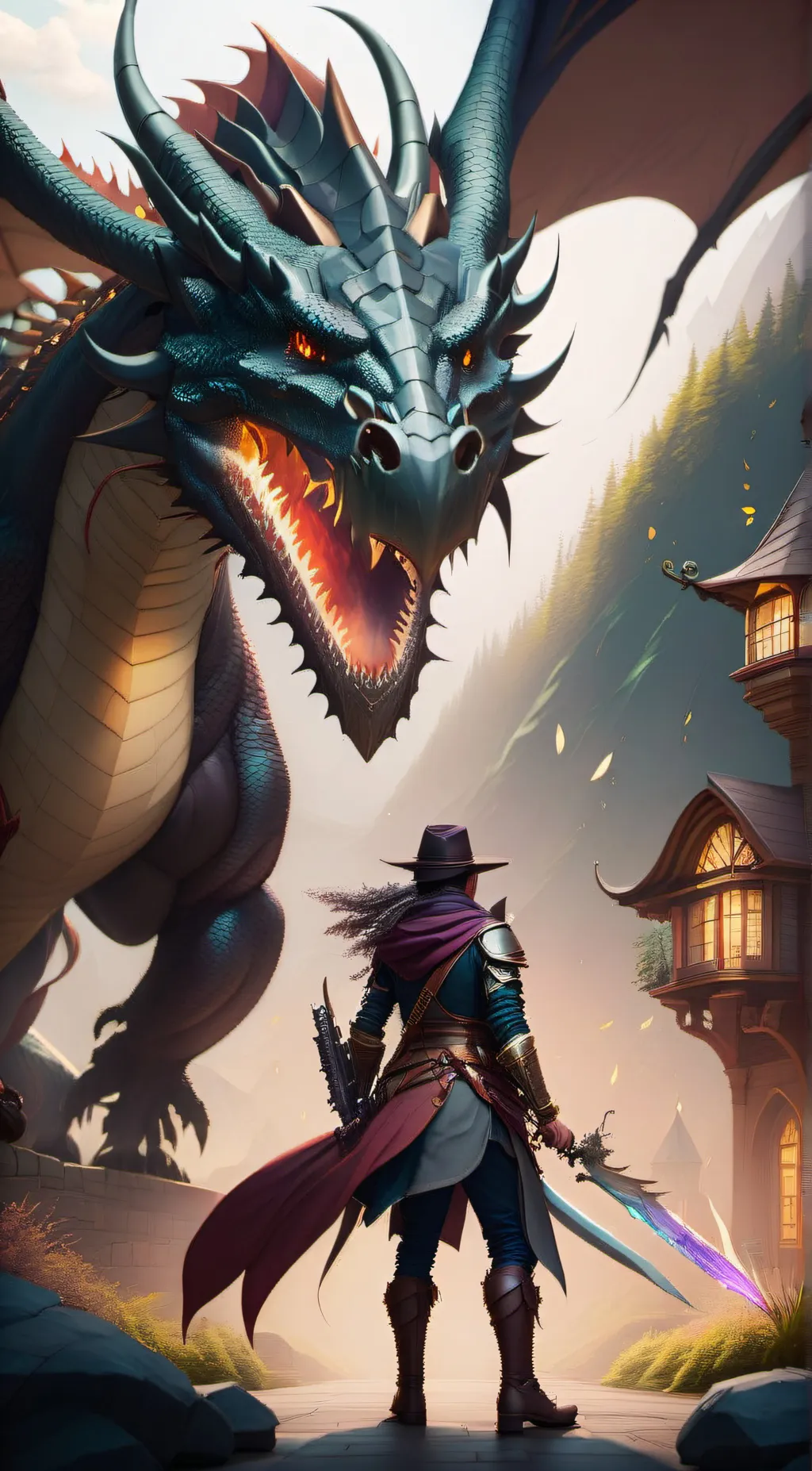 ai character: Blue Dragon background