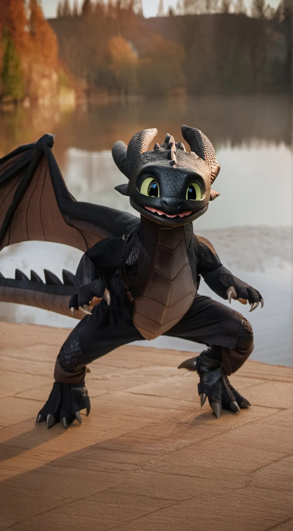 ai character: Toothless  background
