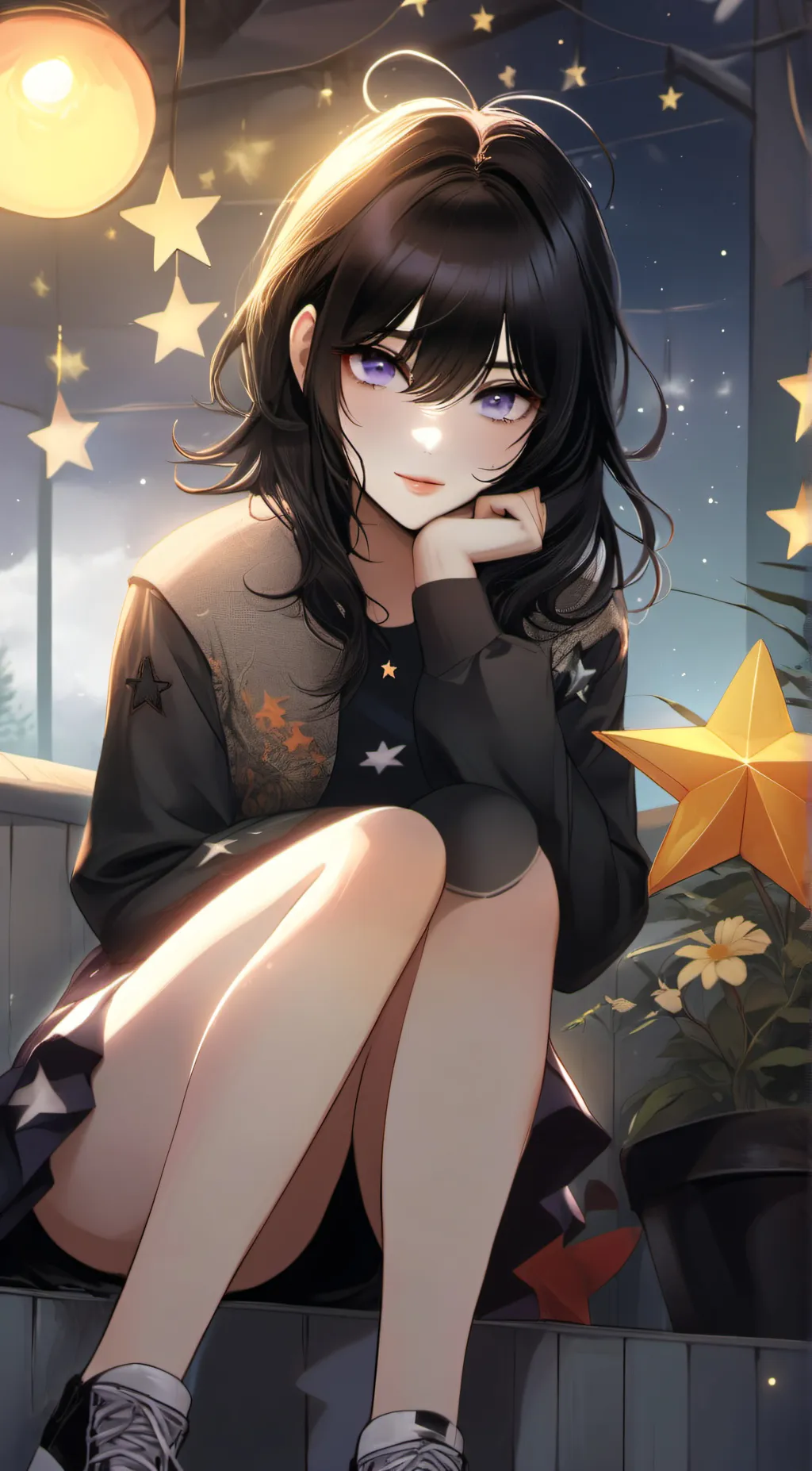 ai character: Stars background