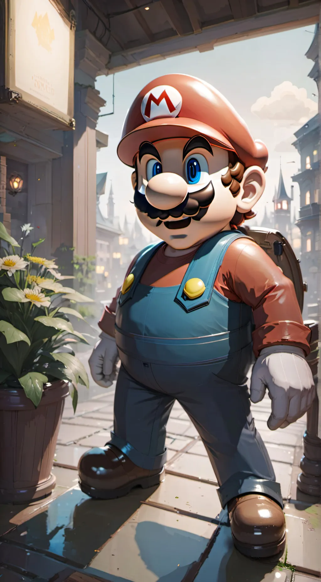 ai character: Mario background