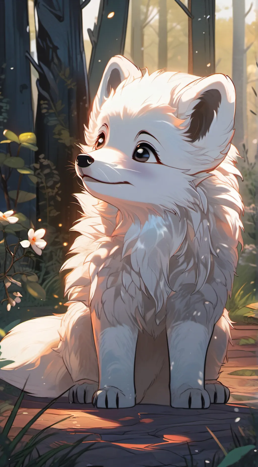ai character: Artic fox cub background