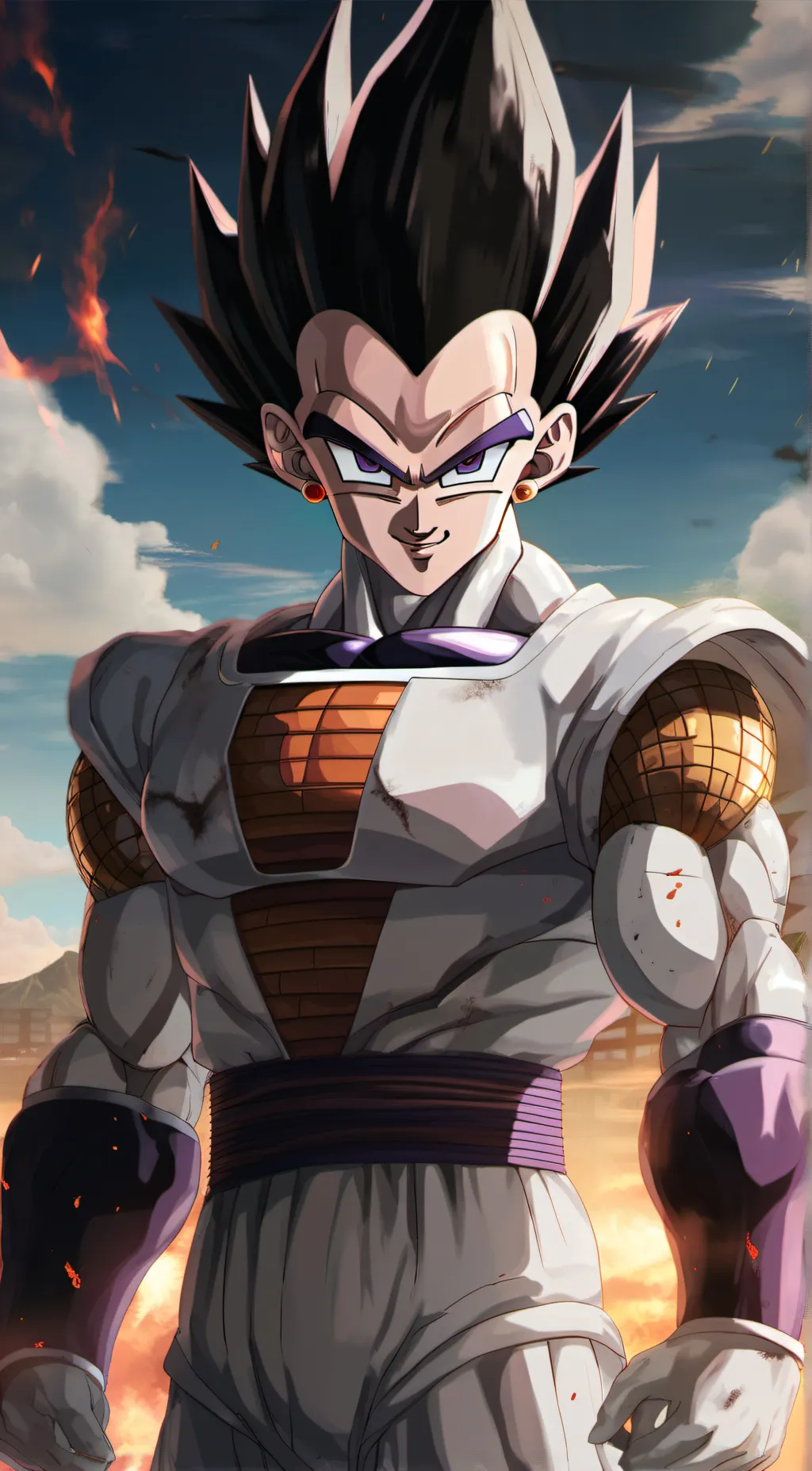 ai character: Vegito in a suit background