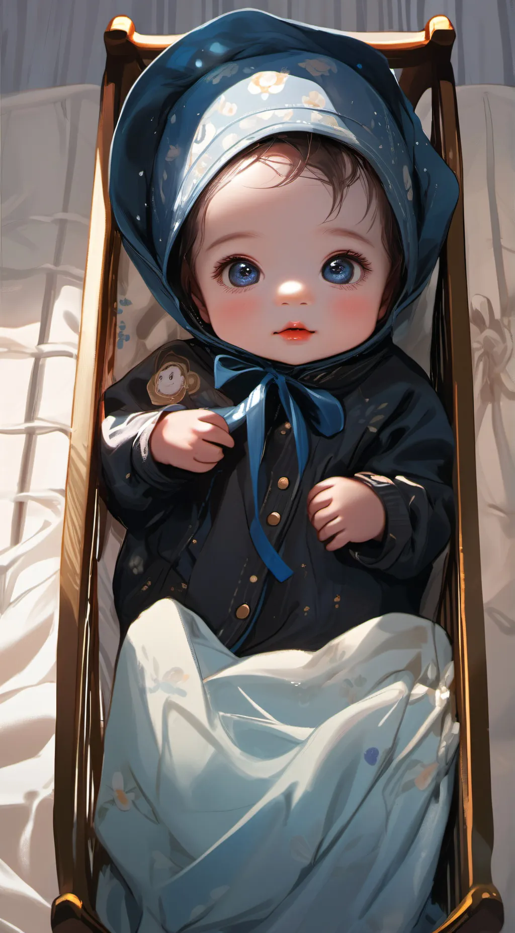 ai character: baby blue  background