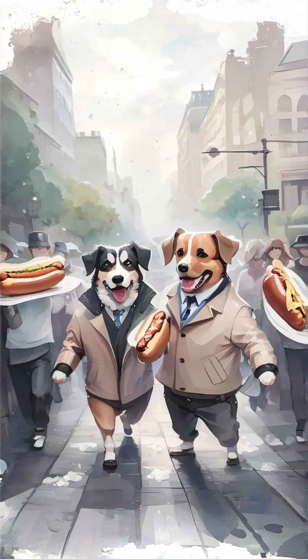 ai character: hot dog dogs bros background