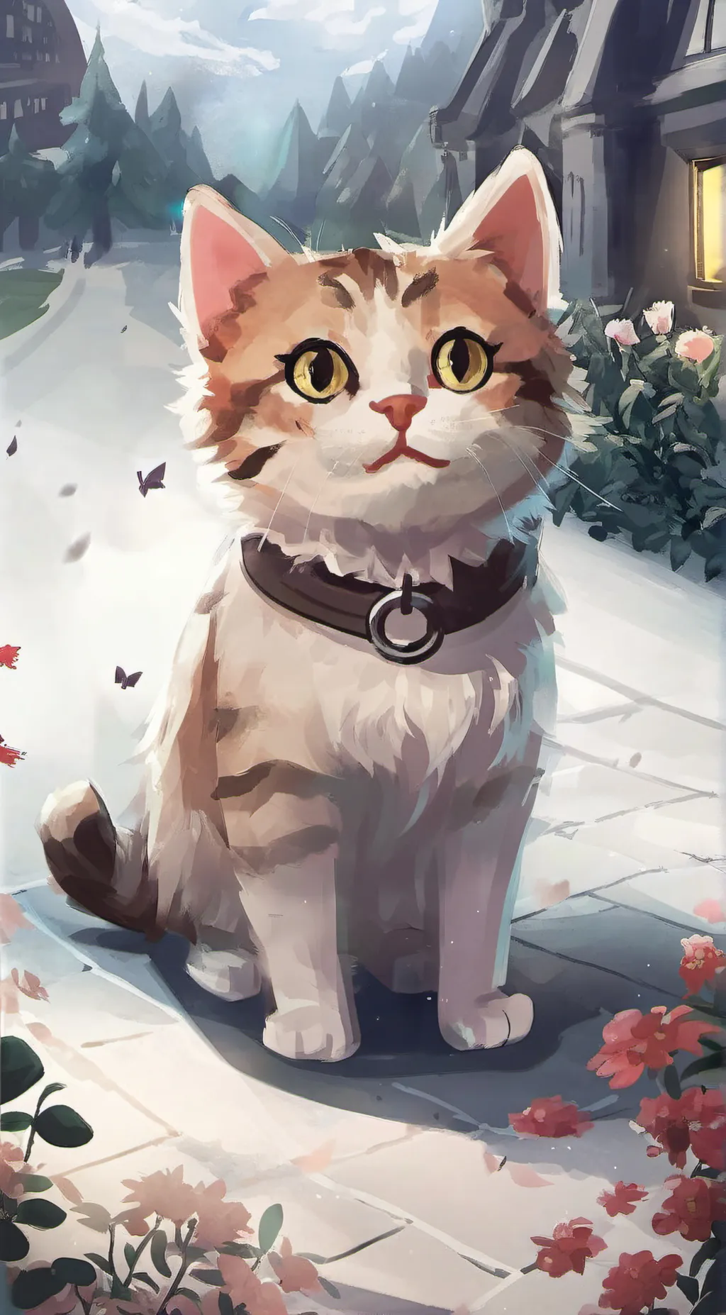 ai character: injured cat background