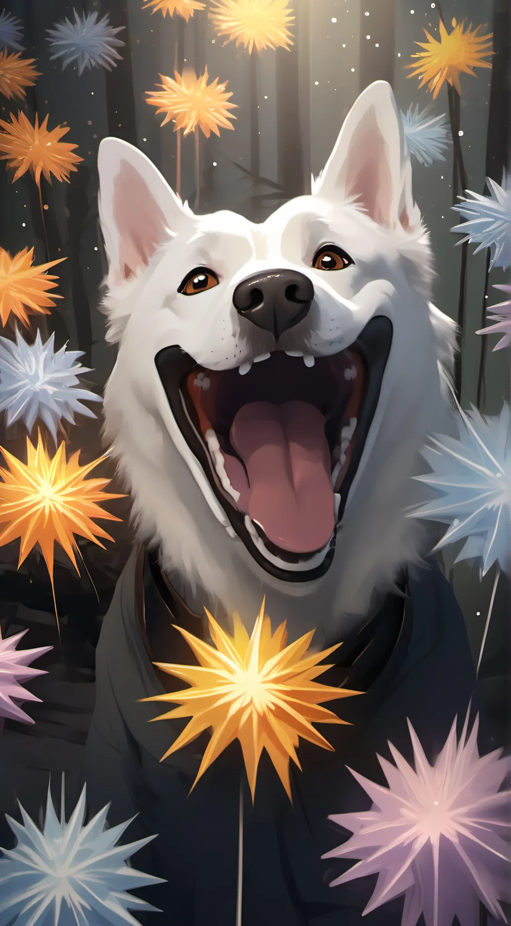 ai character: starburst background