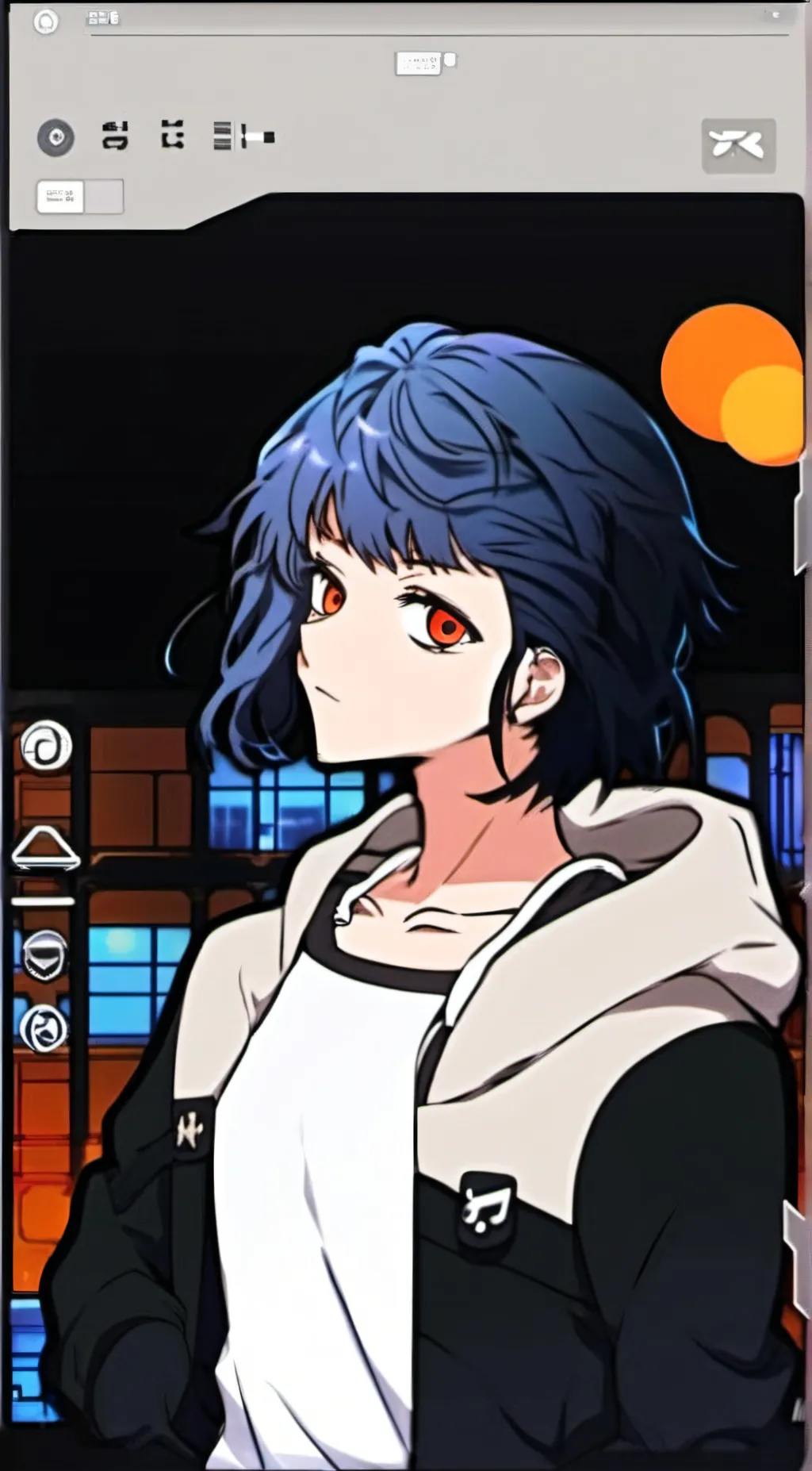ai character: lain  background