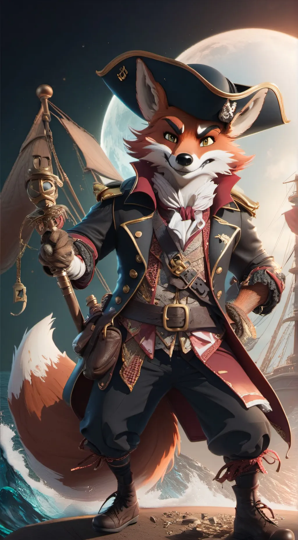 ai character: Foxy the pirate background