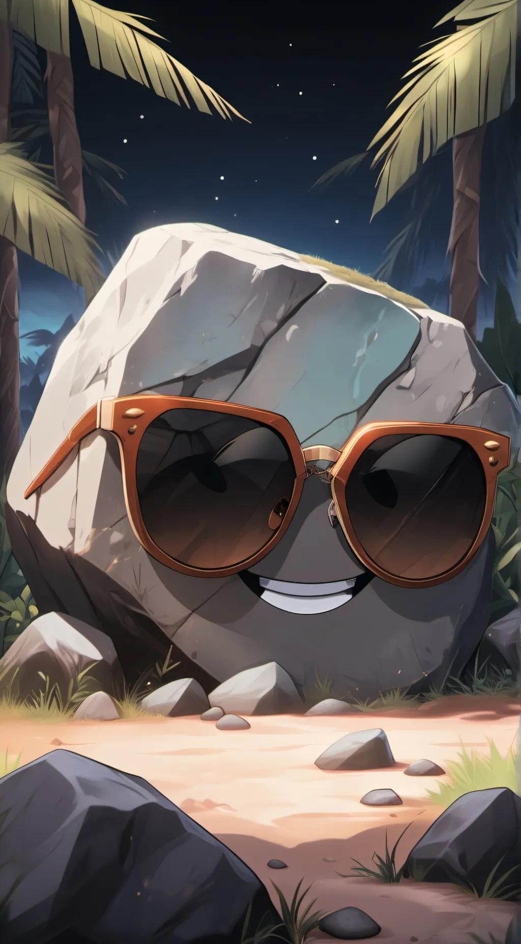 ai character: cool rock background