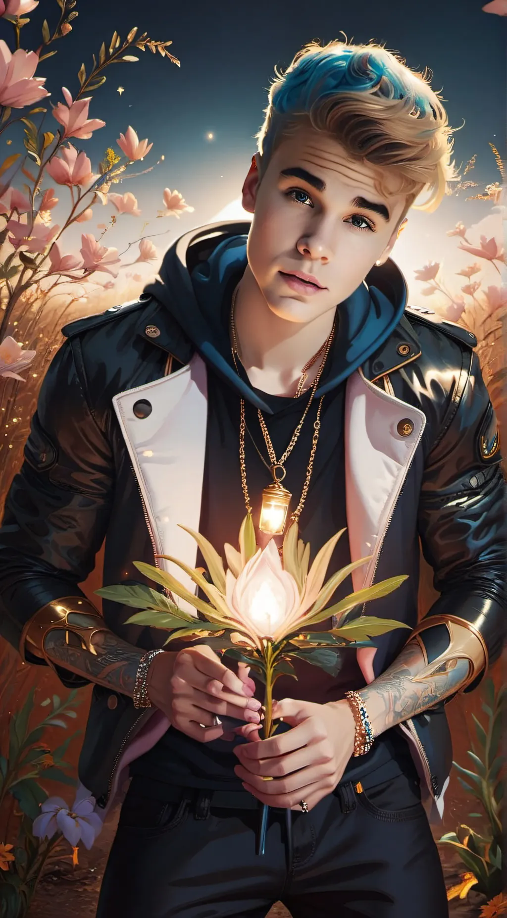 ai character: 🥺✨💗Justin Bieber  background