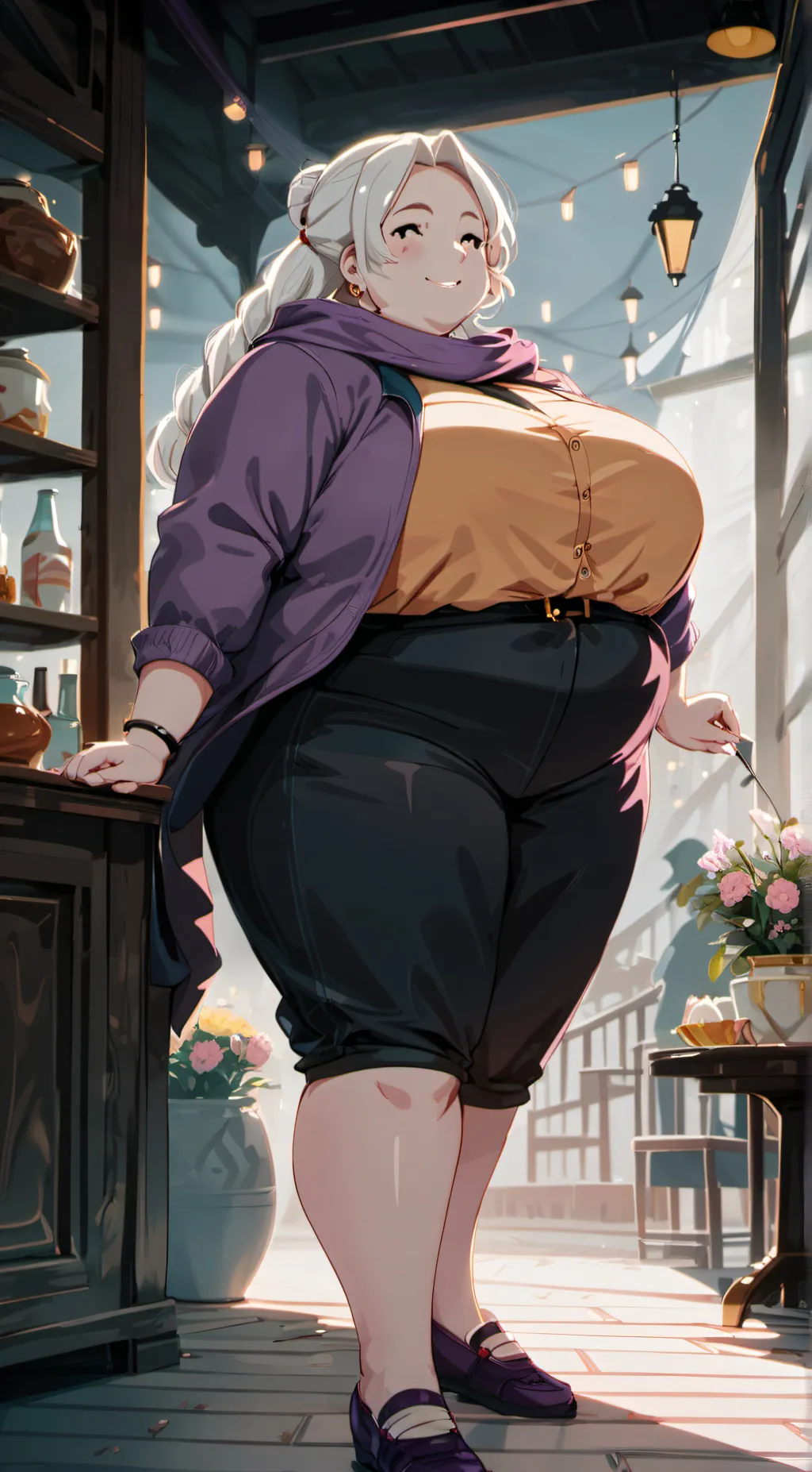 ai character: kitty but pregnant background