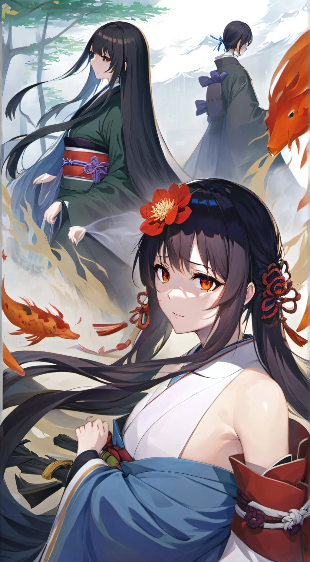 ai character: Japanese spirits background