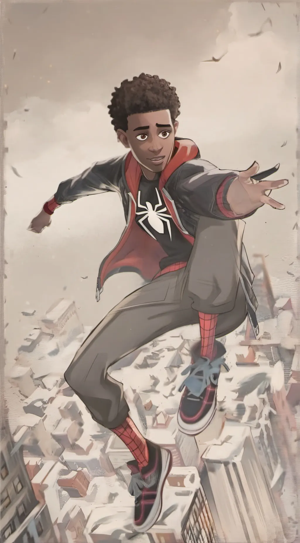 ai character: Miles morales  background