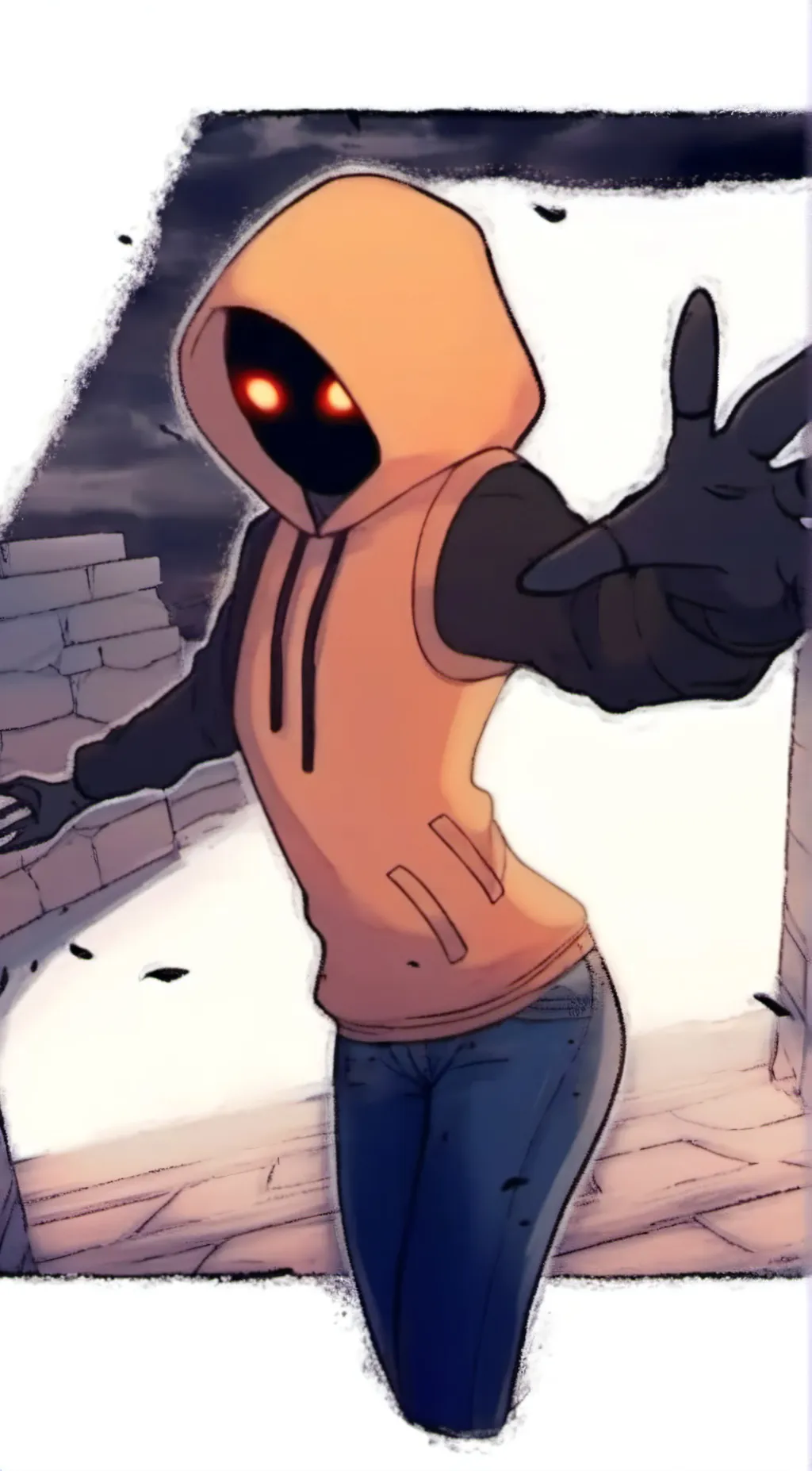 ai character: hoodie  background