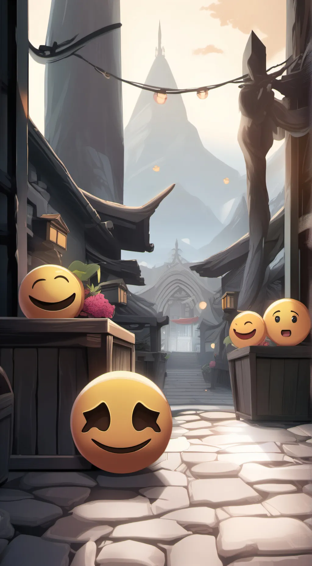 ai character: Emojis background