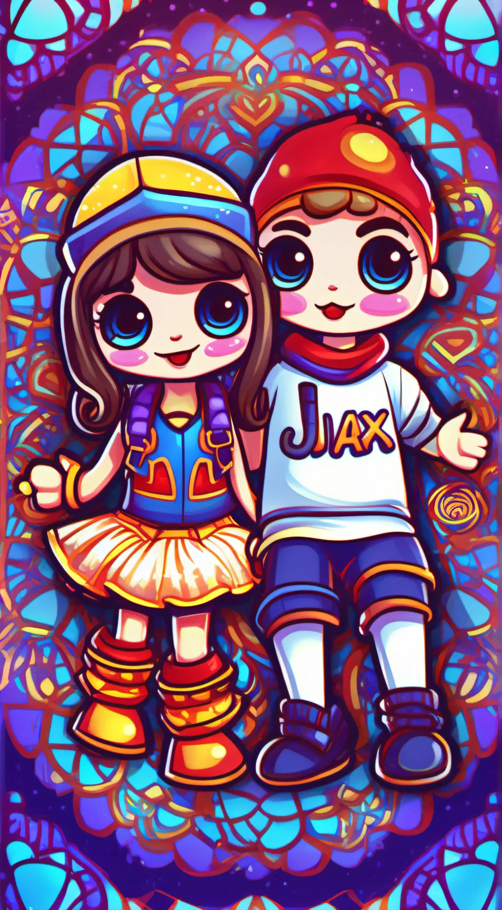 ai character: jax x pomni  background