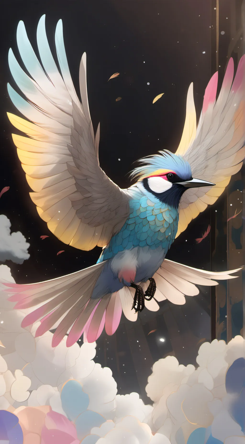 ai character: a rare pastel bird background
