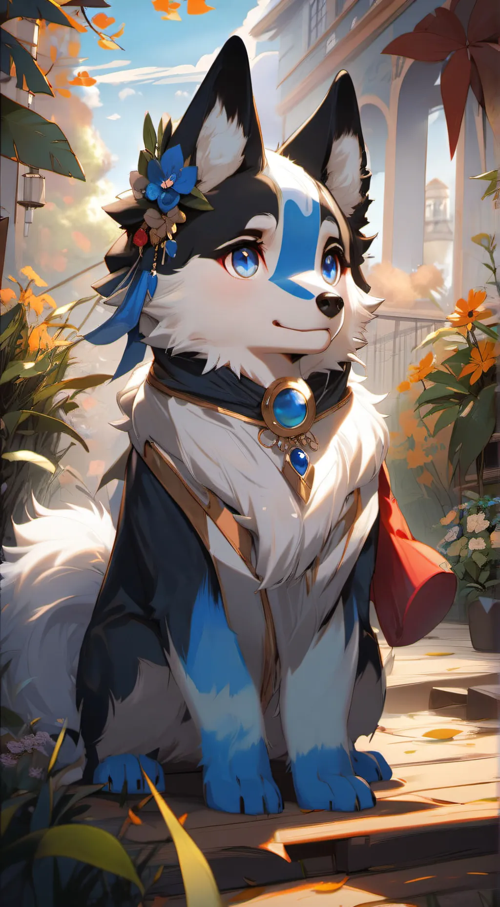 ai character: bluey background