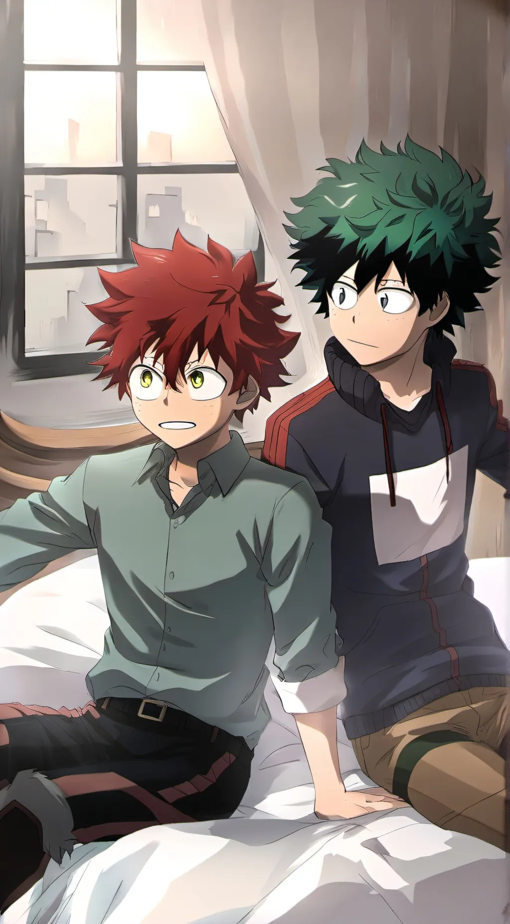 ai character: deku and shoto background
