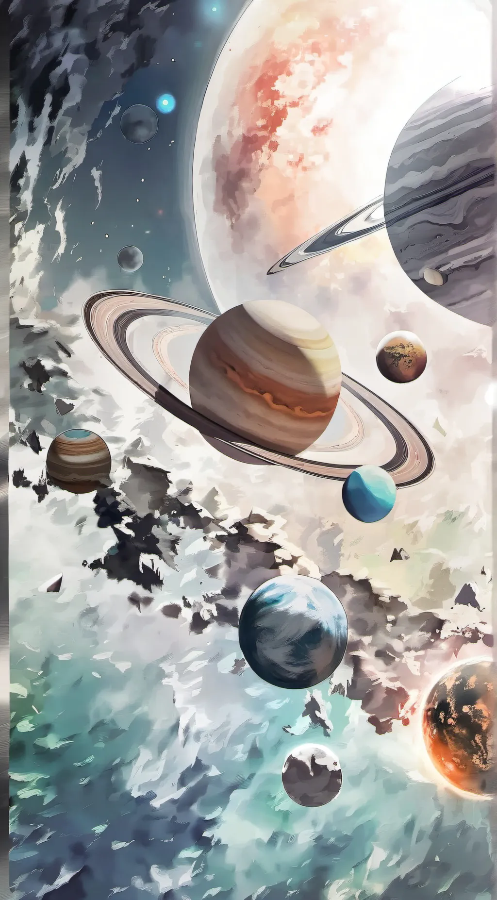 ai character: solar system background
