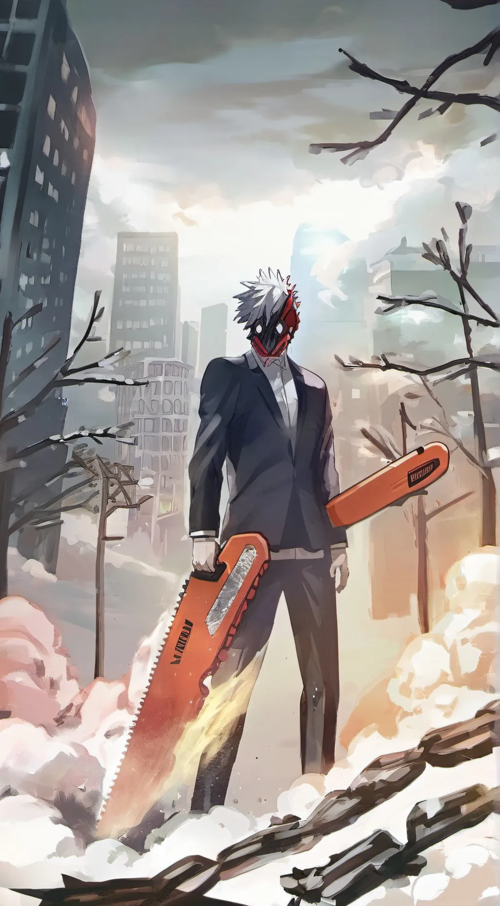 ai character: chainsaw man background