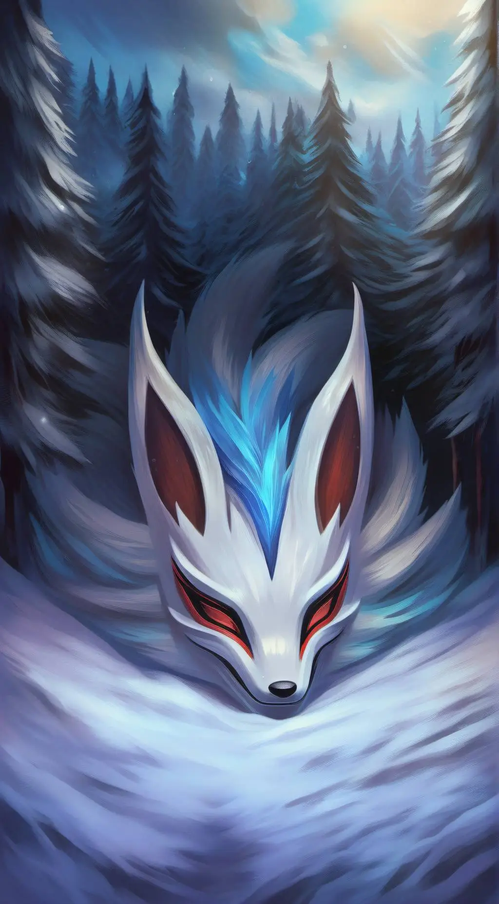 ai character: An odd mask background