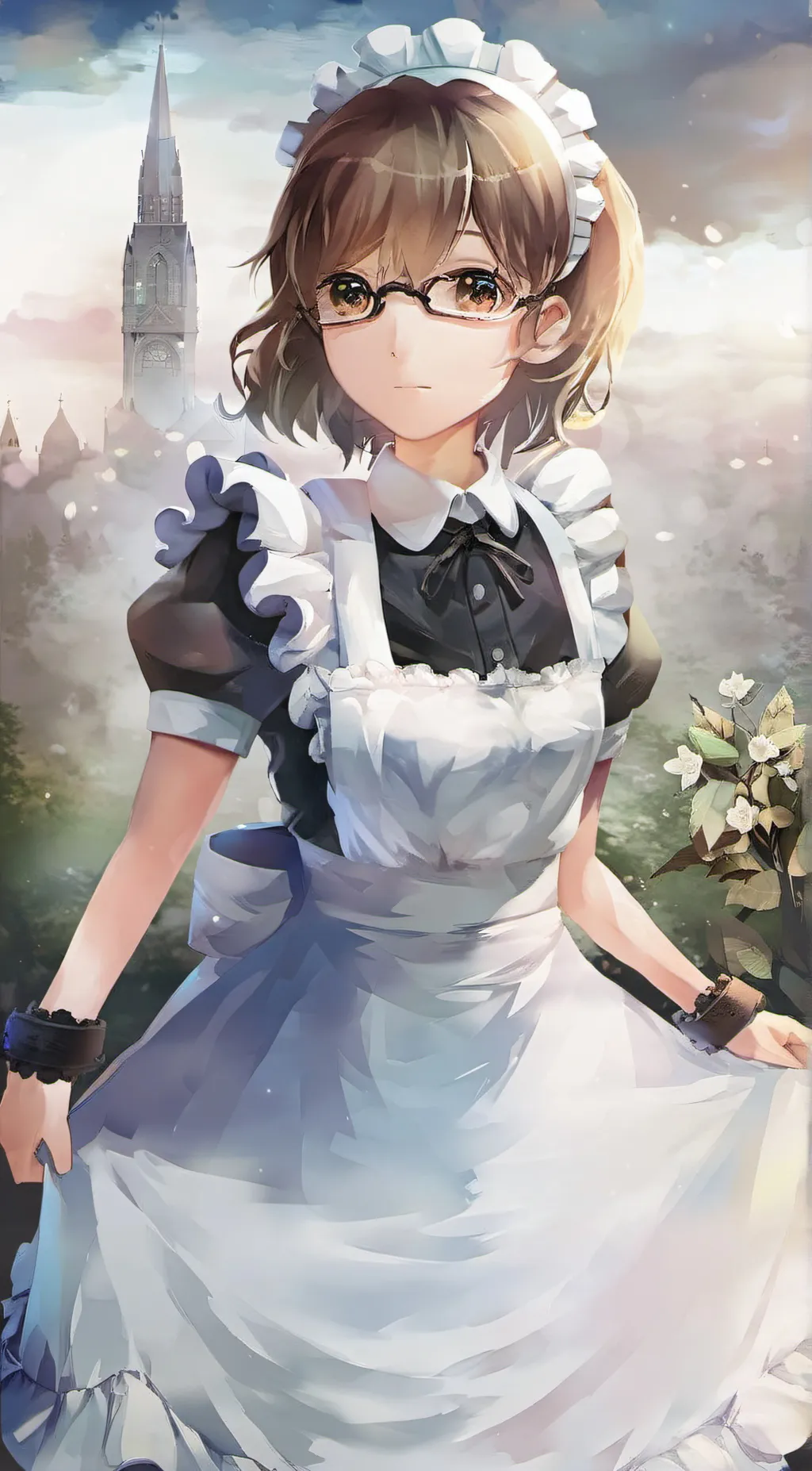 ai character: Trap maid dress background