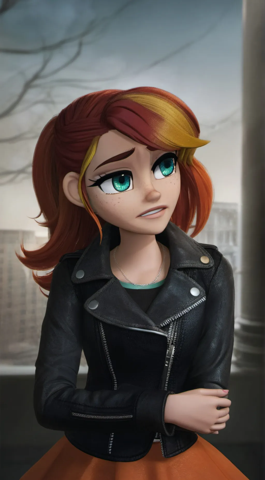 ai character: Sunset shimmer background